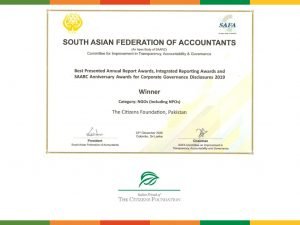 TCF vince il Best Presented Annual Report Award per il 2019